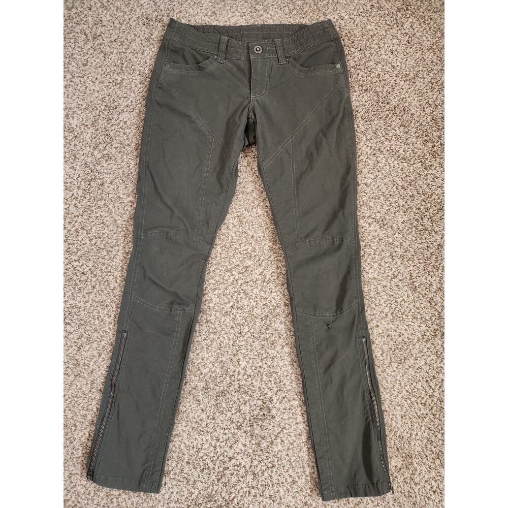 KUHL Pants Womens 2 Green Inspiratr Hiking Ankle Zip Low Rise Gorpcore *Hole